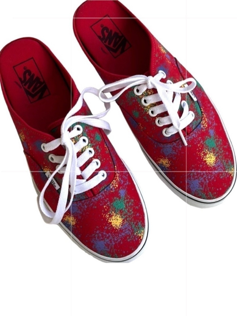 Like New Vans Splatter Pattern Mule Sneakers